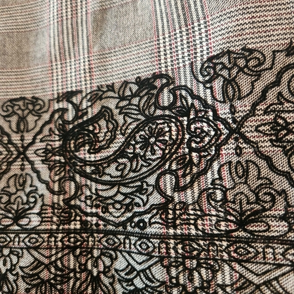 Elementz Women's Dress 2x Babydoll Mini Black White Red Plaid Academia Paisley - Picture 12 of 15